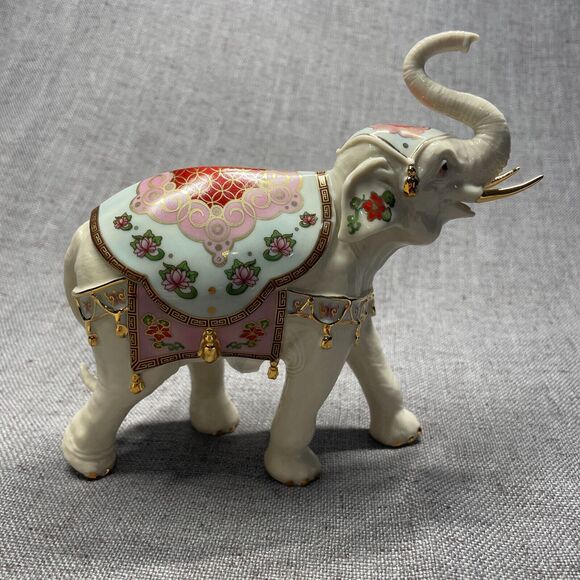 Lenox Meji The Flower Blossom Elephant Porcelain Figurine Original Box - Picture 5 of 9